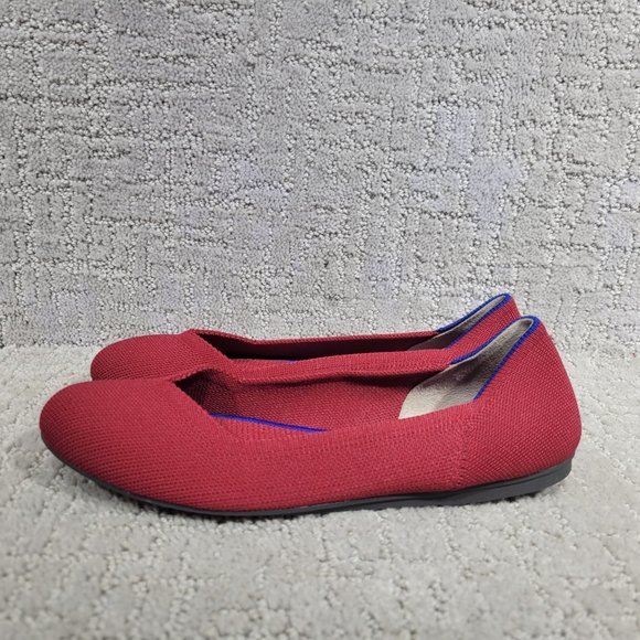 Rothy’s The Flat Scooter Red Round Toe Slip On Shoes Women's Size US 6, 6.5, 10 - Picture 3 of 9
